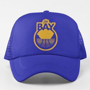 NEW Golden State Warriors The Bay Alt Logo Foam Trucker Mesh Snapback Hat ROYAL